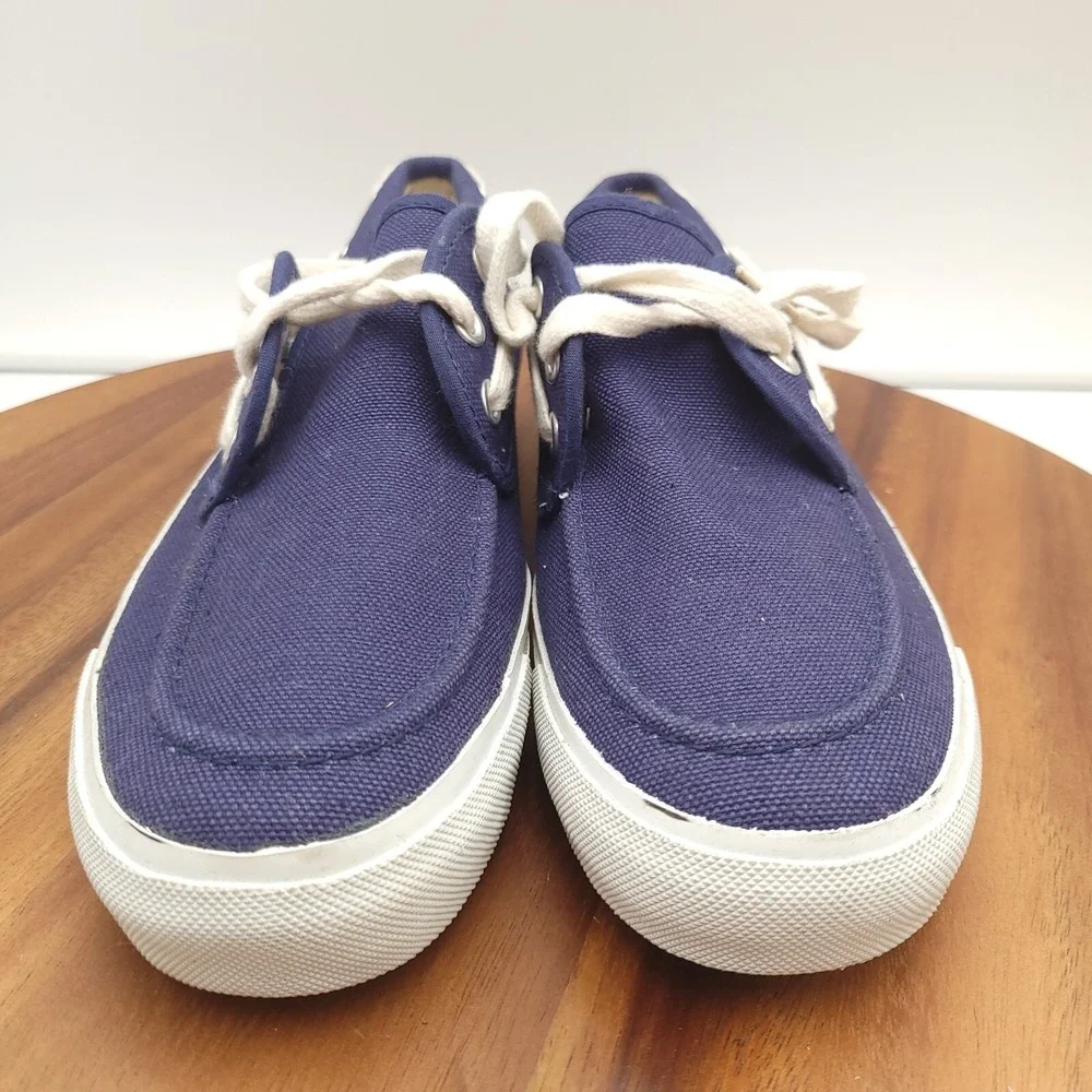 Timberland Boat Shoes Mens 7.5 Blue Canvas Deck Shoes‎